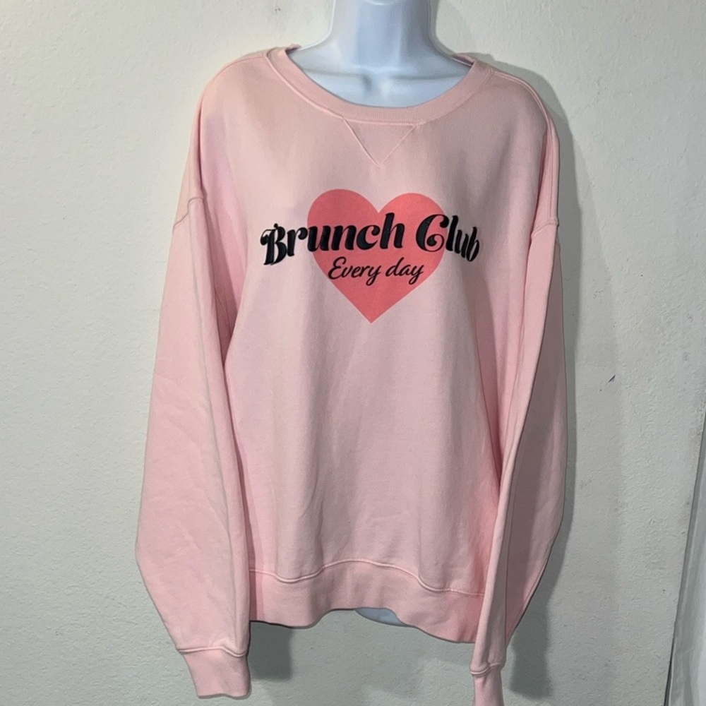 Wildfox Pink Oversized Long Sleeve Hoodie